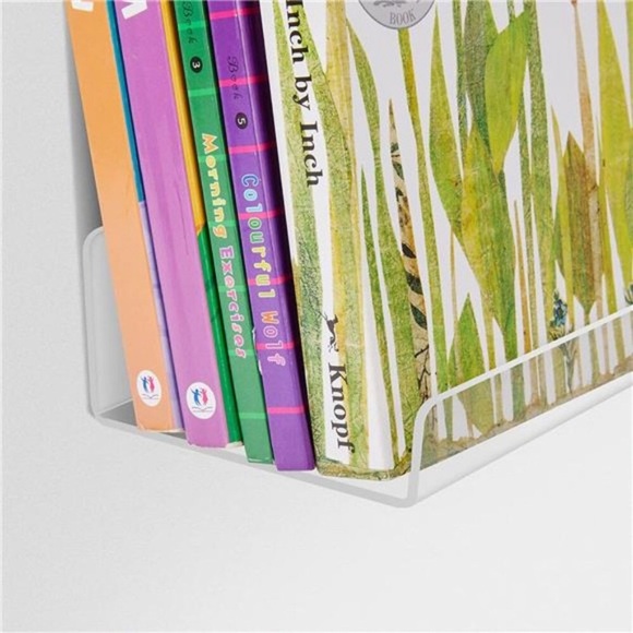 4 Pack  Clear Acrylic Shelves Wall Storage Floating Shelves Wall Mounted Kids - Picture 4 of 7